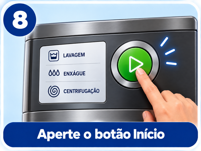Coloque na lavadora e inicie